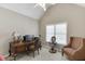 Office area with vaulted ceiling, carpeted floor, desk, chair and natural lighting at 4171 Lantern Hill Dr, Dacula, GA 30019