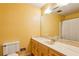 Bathroom featuring a vanity, a large mirror, and a shower-tub combo at 6889 Kingsboro Dr, Lithia Springs, GA 30122