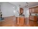 Kitchen with granite countertops, stainless steel appliances, and an island with seating at 90 Barrington Grange Dr, Sharpsburg, GA 30277