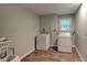 Functional laundry room with a washer and dryer, plus a window for natural light at 1863 Rockford Ct, Riverdale, GA 30296
