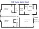 Upstairs floor plan featuring primary bedroom, bath, and walk-in closet, with 3 bedrooms and 2.5 baths at 1035 Towne Manor Nw Ct, Kennesaw, GA 30144