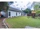 Expansive backyard featuring green lawn, a playset, and tasteful landscaping at 220 Chandler Ct, Sugar Hill, GA 30518