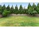 Expansive backyard featuring a lush lawn and privacy fence lined with mature trees at 21 Spring Folly Nw, Cartersville, GA 30121