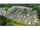 Expansive aerial view of a modern residential community with manicured green spaces and well-maintained homes at 5090 Bellehurst Ln, Cumming, GA 30040