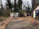 Backyard with overgrown foliage, storage shed, and debris at 702 Emily Pl # 0, Atlanta, GA 30318
