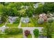 Aerial shot of a home surrounded by mature trees, showcasing its curb appeal at 8573 Campbellton St, Douglasville, GA 30134