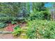 Backyard with stone steps and lush landscaping at 935 Cumberland Ne Rd, Atlanta, GA 30306