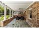 Covered patio with brick accents and slate flooring, perfect for outdoor entertaining at 2375 Hyde Park Nw Ct, Atlanta, GA 30318