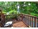 Balcony view of wood panels and railings with a parked cars and mature trees at 2023 Oakview Se Rd # 226, Atlanta, GA 30317