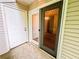 Back patio entrance with doors to shed and living area of this home at 3150 Stratford Green Pl, Avondale Estates, GA 30002
