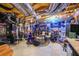 Creative basement stage featuring musical instruments, lights, and a sound system for entertainment at 750 Old Loganville Road Southwest, Loganville, GA 30052