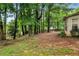 A shot of the backyard with an exterior building, yard, and trees at 133 Sw Patterson Rd, Lawrenceville, GA 30044