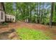 View of the backyard with trees and an exterior wall at 133 Sw Patterson Rd, Lawrenceville, GA 30044