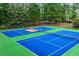 Two community tennis courts in pristine condition surrounded by trees in a park-like setting at 5833 Wembley Dr, Douglasville, GA 30135