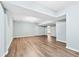 Finished basement with durable flooring, ample room for storage, and a calming color palette at 2065 Innsfail Dr, Snellville, GA 30078