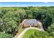 An inviting brick home with a manicured lawn and a circular driveway, surrounded by lush greenery at 2065 Innsfail Dr, Snellville, GA 30078