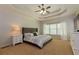 Inviting main bedroom features trey ceiling, soft carpet, and ample natural light at 1404 Fairwinds Ct, Loganville, GA 30052