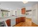Bright kitchen with a window overlooking a green backyard view at 5831 Wembley Dr, Douglasville, GA 30135