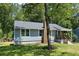 Well-maintained home with a gray roof, blue siding, and a cozy front porch at 2039 Gober Ave Se, Smyrna, GA 30080