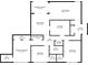 Detailed floor plan showcasing layout with dimensions for each room and area of the residence at 3236 Henderson Mill Rd # 5, Atlanta, GA 30341