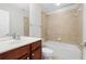 Bathroom featuring tile shower/bath combo and vanity at 4874 Seldon Se Way, Smyrna, GA 30080