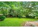 Lush backyard featuring a well-manicured lawn and mature trees at 1649 Nw Ezra Church Nw Dr, Atlanta, GA 30314