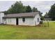 View of the back of the home, with the yard, and utility hookups at 2433 Robin Ridge Dr, Dacula, GA 30019