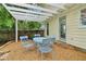 Inviting patio area with a pergola, table, and chairs, creating an ideal space for outdoor leisure and entertainment at 2965 Village Dr, Marietta, GA 30062