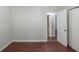 Spacious bedroom with hardwood floors and closet offers ample storage at 5341 Terrytown Ln, Lithonia, GA 30038
