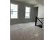 This loft features two windows, carpet, neutral paint, and stair railing at 1250 Winterhaven Dr, Cumming, GA 30041