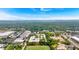 Aerial view of a property surrounded by green spaces and buildings, showcasing the area's layout on a partly cloudy day at 195 Arizona Ne Ave # 199, Atlanta, GA 30307