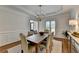 Well-lit dining room featuring a wooden table, hardwood floors, and stylish decor at 5245 Cottage Farm Rd, Johns Creek, GA 30022