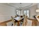 Dining room featuring a wooden table, wainscoting, chandelier and hardwood floors at 5245 Cottage Farm Rd, Johns Creek, GA 30022