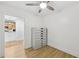 Bedroom with hardwood floors, ceiling fan, and closet at 171 Auburn Ne Ave # 210, Atlanta, GA 30303