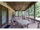 Relaxing screened-in porch with comfortable seating, a ceiling fan, and views of the backyard at 1889 Raegan Way, Lawrenceville, GA 30043