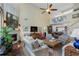 Inviting living room boasts a fireplace, soaring ceilings, and abundant natural light at 2350 Rosebrook Se Xing, Atlanta, GA 30339