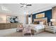 Beautiful bedroom featuring a decorative tray ceiling, a queen size bed and a dresser at 146 Silver Leaf Trce, Douglasville, GA 30134