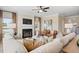 Inviting living room with fireplace, TV, and stylish decor at 146 Silver Leaf Trce, Douglasville, GA 30134