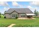 Exterior view of home showcasing the well-manicured lawn and patio area at 406 Horizon Trl, Canton, GA 30114