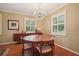 Cozy dining room highlighted by hardwood floors and a stylish chandelier, ideal for intimate gatherings at 2790 Laurel Ridge Dr, Decatur, GA 30033