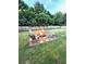 Inviting backyard fire pit area for cozy outdoor gatherings at 7178 Glaspie Way, Atlanta, GA 30349
