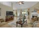 Comfortable living room with hardwood floors, fireplace, and large windows offering a bright atmosphere at 2145 Charleston Oak Cir, Lawrenceville, GA 30043