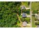 A bird's-eye view showcases the home's location nestled among lush greenery, offering both privacy and curb appeal at 516 Black Horse Cir, Canton, GA 30114