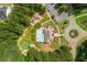 Community aerial view with pool, playground, putting green, and roundabout at 516 Black Horse Cir, Canton, GA 30114