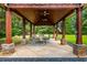 Outdoor pavilion with ceiling fans and seating, perfect for entertaining or relaxing in a natural setting at 516 Black Horse Cir, Canton, GA 30114