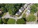 An aerial shot of a neighborhood surrounded by lush trees, showcasing multiple townhomes and well-maintained streets at 1360 Edmund Ne Ct, Atlanta, GA 30306