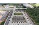 Aerial view of a neighborhood showing well-maintained homes and green spaces at 1637 Short Shadow Ln, Snellville, GA 30078