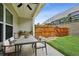 This backyard features a patio with a dining table, chairs and a grill at 1637 Short Shadow Ln, Snellville, GA 30078