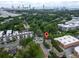 Aerial view with a red marker shows the property's proximity to the city of Atlanta, GA at 1190 Hardee Ne St, Atlanta, GA 30307