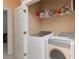 Convenient laundry room offers ample space for washer, dryer, and storage on wire shelving at 1190 Hardee Ne St, Atlanta, GA 30307